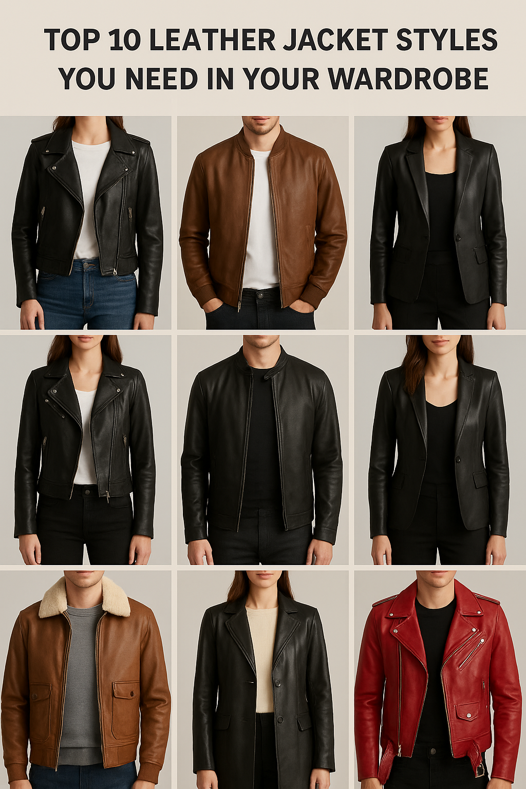 Top 10 Leather Jacket Styles You Need in Your Wardrobe